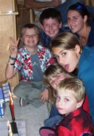 The Gellerman cousins celebrating Hanukkah (December 2006).